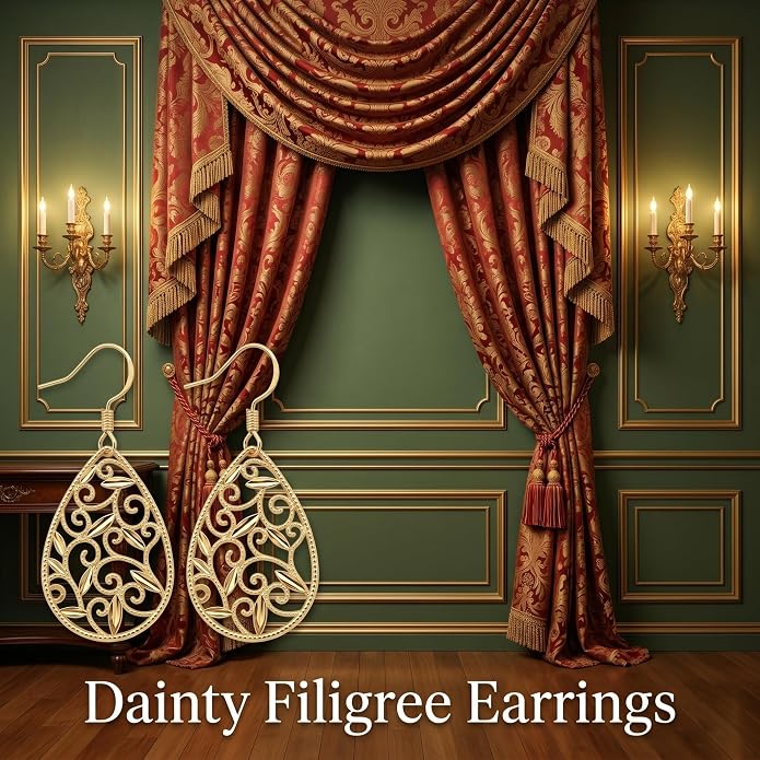 Teacup/Claddagh/Lilith/Book Cat/Star/French Horn/Horse Shoe/Filigree dangle earrings Cute Earrings Jewelry for Women