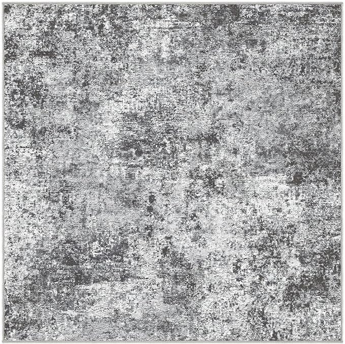 DMOYEST Square Area Rug Living Room Rugs - 6x6 Washable Large Soft Indoor Neutral Modern Abstract Low Pile Rug Carpet for Bedroom Dining Room Farmhouse Home Office - Grey