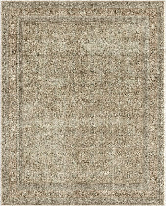 palohom 10x14 Area Rug Washable Rugs: Large Living Room Rug Stain Resistant Non Slip Distressed Vintage Low Pile Faux Wool Soft Rugs for Bedroom Farmhouse Dining Room Nursery Indoor
