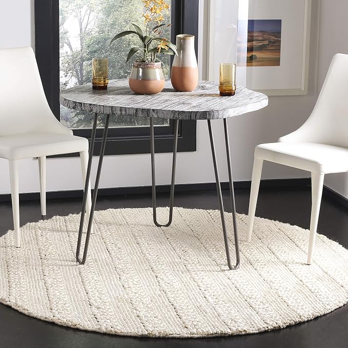 SAFAVIEH Natural Fiber Collection Area Rug - 12' Round, Bleach, Handmade Jute, Braided Woven Design, Ideal for Living Room, Bedroom (NF212D)