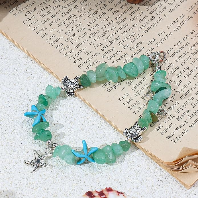 Anklet Bracelets for Women Boho Beaded Layered Ankle Bracelets Stack Summer Beach Waterproof Jewelry