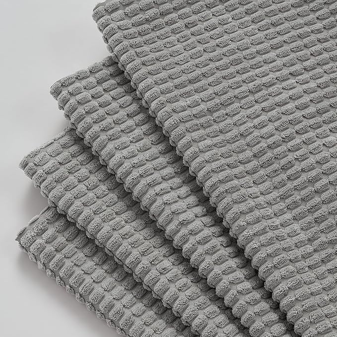 Topfinel 4 Packs Grey Decorative Throw Pillow Covers 18x18 Inch for Living Room Couch Bed, Modern Rustic Modern Home Decor, Soft Corduroy Small Bulge Accent Square Cushion Case 45x45 cm(Light Grey)