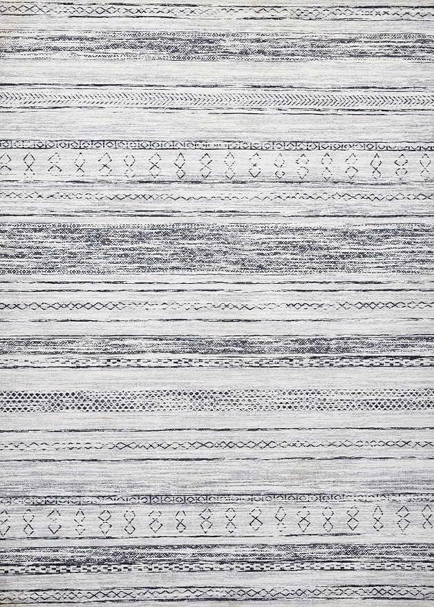 Tortania Area Rug Living Room Rugs - 10x14 Washable Large Soft Neutral Boho Moroccan Bohemian Farmhouse Rug Indoor Floor Carpet for Bedroom Under Dining Table Home Office Decor - Grey