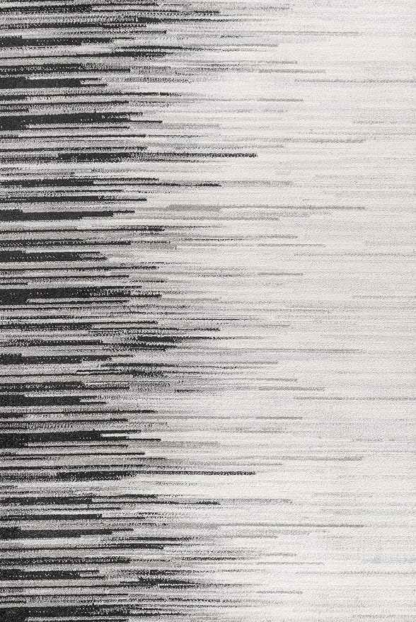 JONATHAN Y Linear Modern Half-Stripe Gray/Cream Indoor Area Rug, 8x10, Contemporary, Transitional, Easy-Cleaning for Living Room, Bedroom, Kitchen, Pet Friendly, Non-Shedding (CTP112B-8)