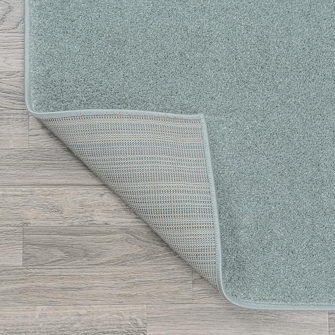 JONATHAN Y Haze Solid Low-Pile Aqua Blue 4' Round Indoor Area Rug, Coastal,Bohemian,Minimalist,Classic, Easy-Cleaning for Living Room,Bedroom,Kitchen,Pet Friendly,Non-Shedding (SEU100S-4R)