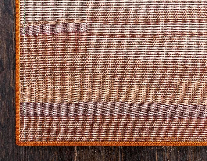 Unique Loom Autumn Collection Modern Contemporary Casual Abstract Area Rug (Beige/ Terracotta Rustic, 5 x 8 ft Rectangular)