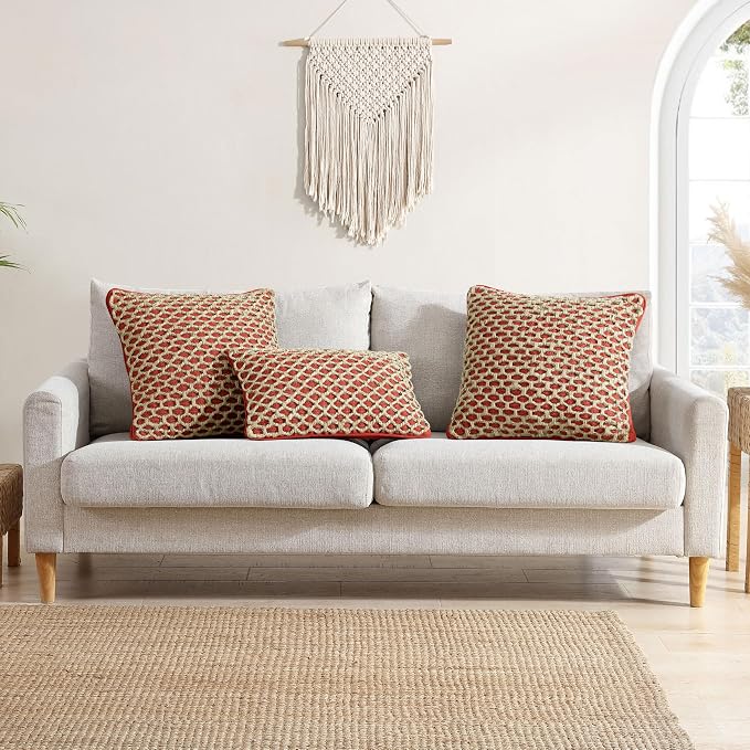 Boho Living 18x18 Rust Throw Pillow Covers Pillow Insert not Included - Boho Pillow Covers Only, Pack of 2