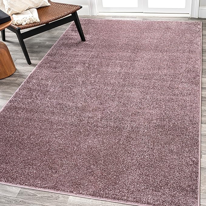 JONATHAN Y Haze Solid Low-Pile Light Purple Indoor Area Rug 5x8, Coastal,Bohemian,Minimalist,Classic, Easy-Cleaning for Living Room,Bedroom,Kitchen,Pet Friendly,Non-Shedding (SEU100R-5)