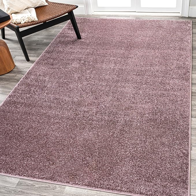 JONATHAN Y Haze Solid Low-Pile Light Purple Indoor Area Rug 9x12, Coastal,Bohemian,Minimalist,Classic, Easy-Cleaning for Living Room,Bedroom,Kitchen,Pet Friendly,Non-Shedding (SEU100R-9)