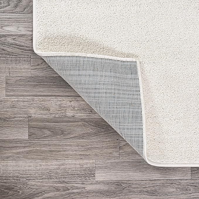 JONATHAN Y Haze Solid Low-Pile Cream 6x6 Square Indoor Area Rug, Coastal,Bohemian,Minimalist,Classic, Easy-Cleaning for Living Room,Bedroom,Kitchen,Pet Friendly,Non-Shedding (SEU100T-6SQ)