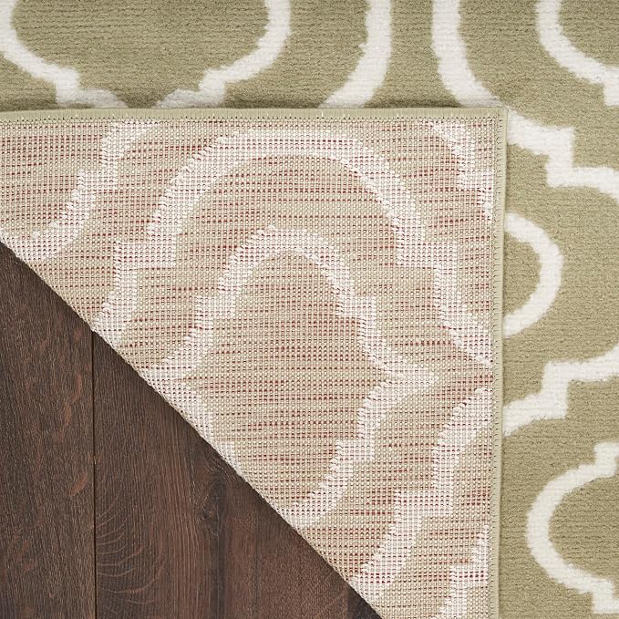 Nourison Home Jubilant Olive 2'3" x 7'3" Area Rug - Easy Clean, Non Shedding, Bed Room, Living Room, Dining Room, Kitchen (7' Runner)