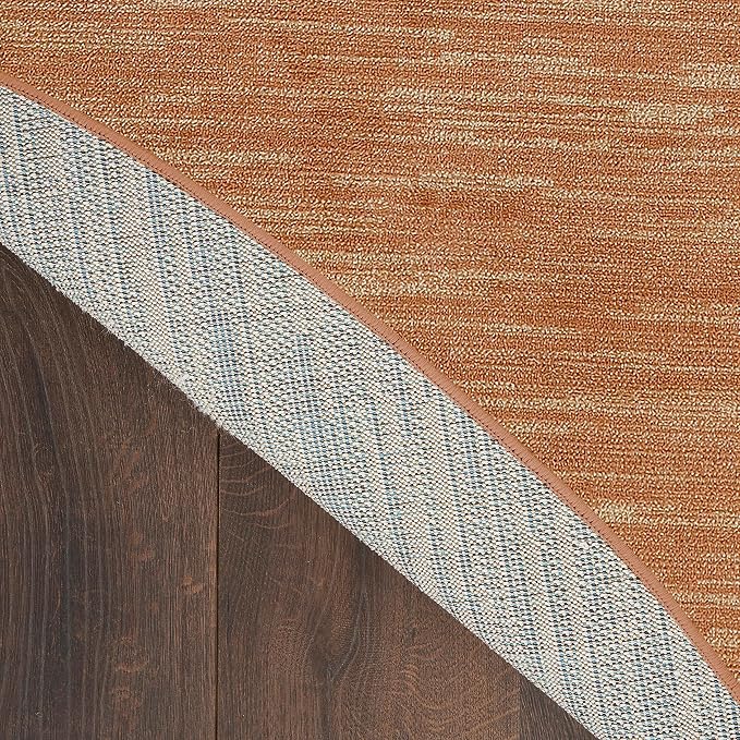 Nourison Home Nourison Essentials Rust 8' x Round Area Rug - Easy Clean, Non Shedding, Bed Room, Living Room, Dining Room, Kitchen (8' x Round)