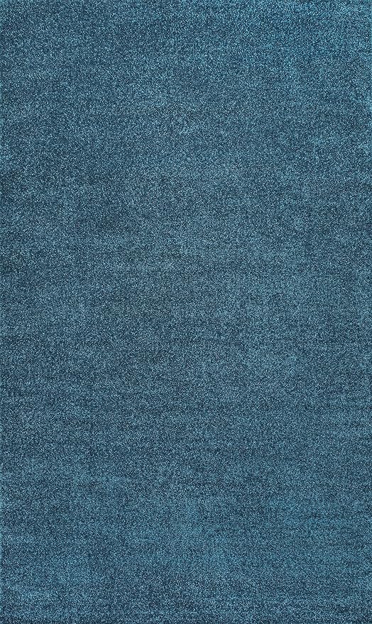 JONATHAN Y Haze Solid Low-Pile Turquoise Indoor Area Rug 8x10, Coastal,Bohemian,Minimalist,Classic, Easy-Cleaning for Living Room,Bedroom,Kitchen,Pet Friendly,Non-Shedding (SEU100H-8)
