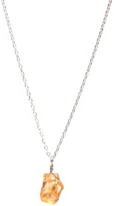 Raw Birthstone Crystal Necklace for Women, Hypoallergenic 925 Sterling Silver Pendant, Adjustable 16+2" Silver Chain, Light Natural Gemstone Jewelry for Everyday Wear & Gift for her & him