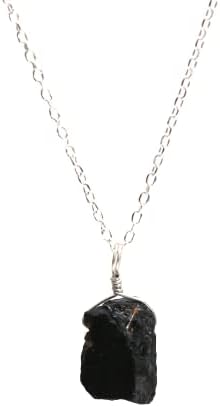 Raw Birthstone Crystal Necklace for Women, Hypoallergenic 925 Sterling Silver Pendant, Adjustable 16+2" Silver Chain, Light Natural Gemstone Jewelry for Everyday Wear & Gift for her & him