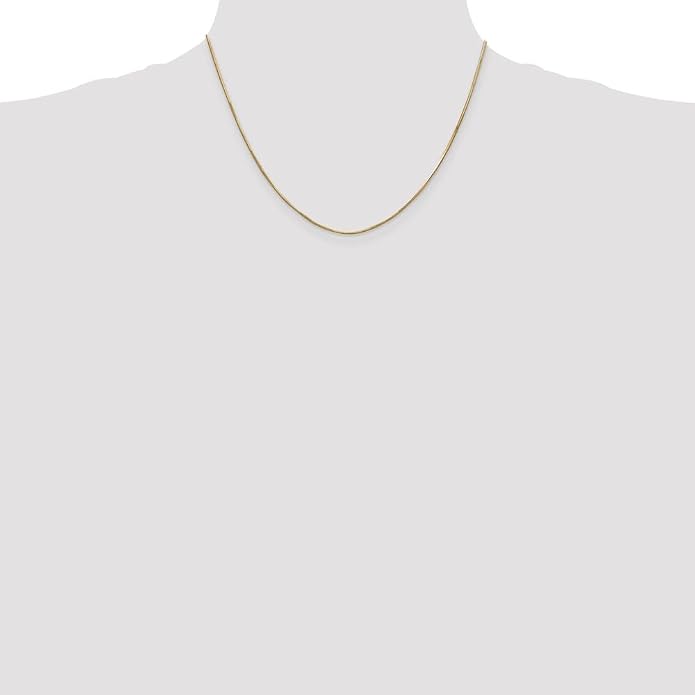 Sonia Jewels Real 14k Yellow Gold 1.00mm Octagonal Snake Chain Necklace - with Secure Lobster Lock Clasp