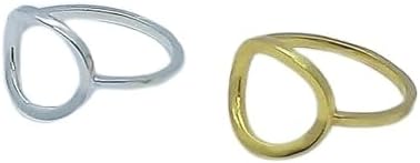 Karma Open Circle Ring in Gold Vermeil and Sterling Silver statement ring