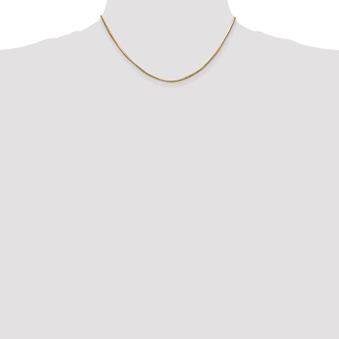 Sonia Jewels Real 14k Yellow Gold 1.00mm Octagonal Snake Chain Necklace - with Secure Lobster Lock Clasp