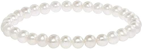 Blue Ocean Pearls Round Freshwater Cultured Pearl Bride & Bridesmaid 8" Stretch Strand Bracelet - Choice of Pearl Size and Color