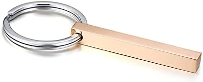VNOX Personalized 4 Sided Keychain,Stainless Steel Vertical Bar Keychain,Gift for Family Lover Best Friend Bridesmaid