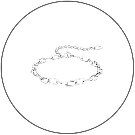 ChainsPro Stainless Steel Waterproof Anklet for Women, Adjustable Non Tarnish Layered Anklets, Trendy Dainty Cuban Link Ankle Bracelet Beach Jewelry Gifts for Swimming & Daily Wear (8.5+2 inches)