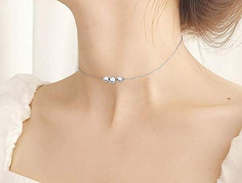 DAOCHONG S925 Sterling Silver Choker Short Necklace Pendant for Women Jewelry Gift
