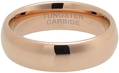CROWNAL 1mm 2mm 3mm 4mm 5mm 6mm 7mm 8mm Tungsten White/Yellow Gold/Rose Gold Plated Wedding Band Ring Men Women Plain Dome Polished Comfort Fit