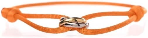 Joy-D 3 Rings Bracelet - String Bracelet with 3 Colors Rings, Adjustable Cord, High Quality Women&Men Bracelet, Gold Jewelry, Perfect Gift for Her&Him