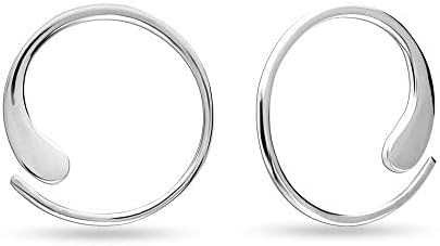 LeCalla 925 Sterling Silver Threader Earrings for Women | Handmade Wire Boho Hoops & Drop Earrings in Spiral, Heart, Bar Designs | Lightweight Pull Through Earring Jewelry Gift for Birthday, Anniversary