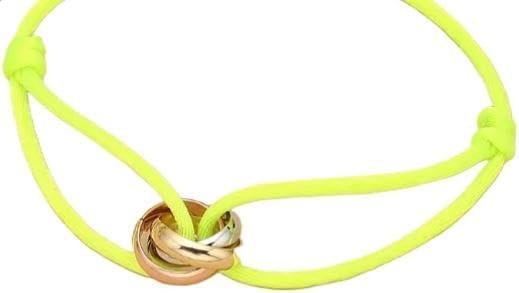 Joy-D 3 Rings Bracelet - String Bracelet with 3 Colors Rings, Adjustable Cord, High Quality Women&Men Bracelet, Gold Jewelry, Perfect Gift for Her&Him