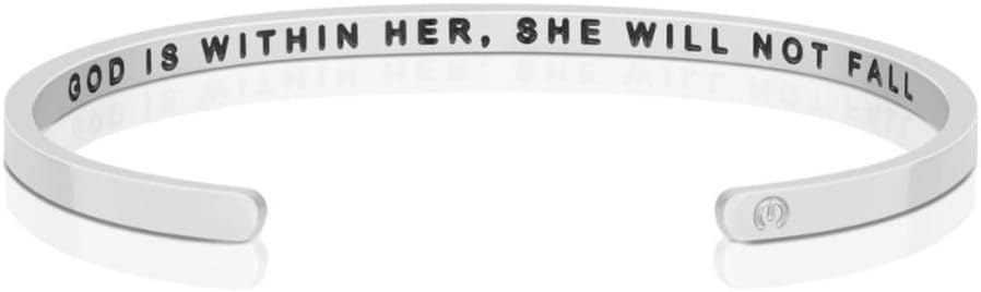 MantraBand - Mantra Band Bracelet - Silver color - Inspirational Engraved Adjustable Cuff - Gifts for Women, Sisters, Friends, Family