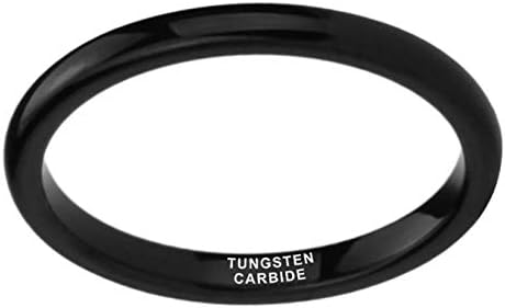 CROWNAL 2mm 4mm 6mm 8mm 10mm Tungsten Wedding Band Ring Men Women Plain Dome Polished Size Comfort Fit Size 3 To 17