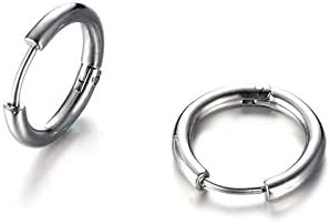 VNOX Unisex Vinatge Stainless Clip On Earrings Non Piercing Feather Charm Dangle Hinged Stud Earrings for Men Women Teen