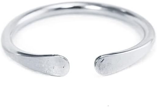 LOTUS STONE JEWELRY Smooth Hammered Gold Horseshoe Ring, Handmade Cuff Ring for Knuckle or Midi Wear
