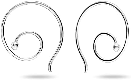 LeCalla 925 Sterling Silver Threader Earrings for Women | Handmade Wire Boho Hoops & Drop Earrings in Spiral, Heart, Bar Designs | Lightweight Pull Through Earring Jewelry Gift for Birthday, Anniversary