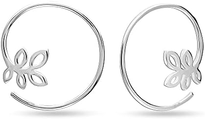 LeCalla 925 Sterling Silver Threader Earrings for Women | Handmade Wire Boho Hoops & Drop Earrings in Spiral, Heart, Bar Designs | Lightweight Pull Through Earring Jewelry Gift for Birthday, Anniversary