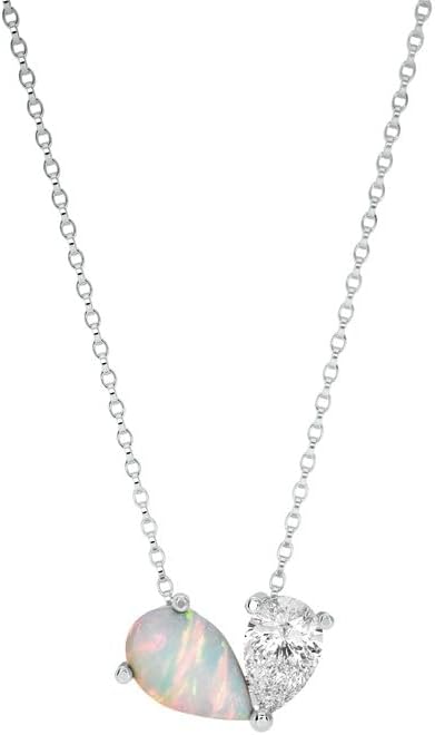 Birthstone necklace Double stone Heart Pendant Necklace 925 Sterling silver birthday, anniversary Personalised gift