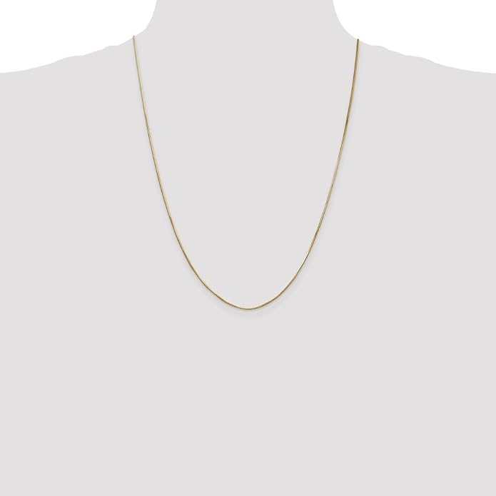 Sonia Jewels Real 14k Yellow Gold 1.00mm Octagonal Snake Chain Necklace - with Secure Lobster Lock Clasp