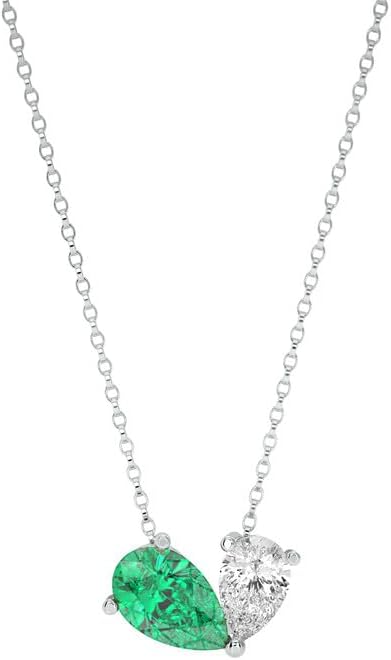 Birthstone necklace Double stone Heart Pendant Necklace 925 Sterling silver birthday, anniversary Personalised gift