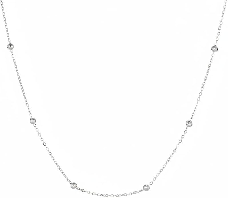 Gold Chain Necklace for Women Dainty Simple Satellite Beaded Twisted Chain Choker Necklace Everyday Jewelry Christmas Gifts