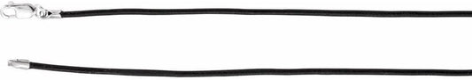 Sonia Jewels Solid 925 Sterling Silver 1.5mm Black Leather Cord Necklace Secure Lobster Clasp Closure 18"