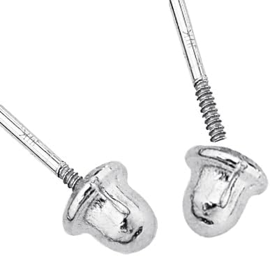 14k REAL Yellow/White Gold 2mm, 3mm, 4mm, 5mm, 6mm, 7mm, 8mm Round Solitaire Basket Set Stud Earrings with Screw Backs