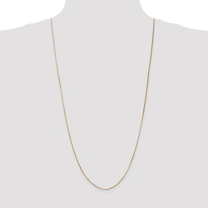 Sonia Jewels Real 14k Yellow Gold 1.00mm Octagonal Snake Chain Necklace - with Secure Lobster Lock Clasp