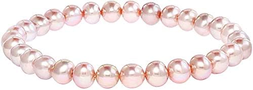 Blue Ocean Pearls Round Freshwater Cultured Pearl Bride & Bridesmaid 8" Stretch Strand Bracelet - Choice of Pearl Size and Color