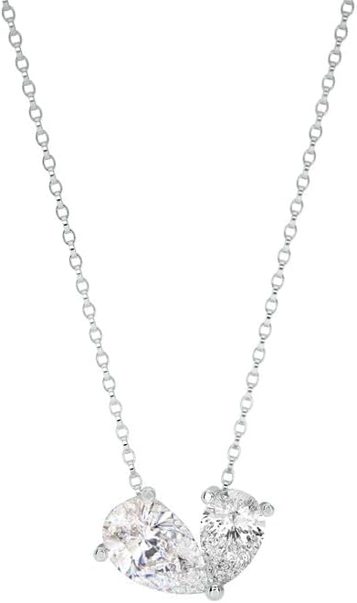 Birthstone necklace Double stone Heart Pendant Necklace 925 Sterling silver birthday, anniversary Personalised gift