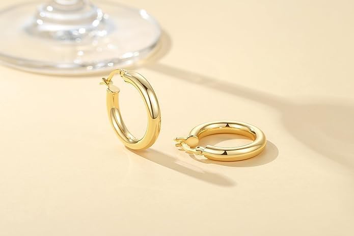 14K Gold Hoop Earrings for Women, Lightweight Everyday Hoops - Perfect Mother’s Day, Valentine’s, Anniversary & Birthday Gifts for Wife
