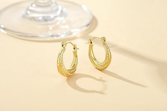 Gold Earrings for Women 14K Gold Hoop Earrings for Women Hoop Earring Rotating Small Ball Design Comfortable Hoops Womens Earring Jewelry Timeless Elegance