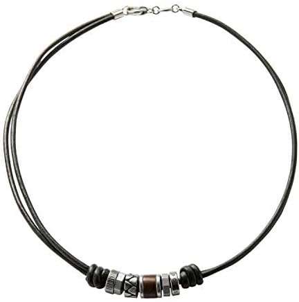 Fossil Men's Stainless Steel or Leather Necklace for Men