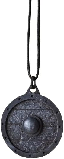 ARTIZANSTORE Hand Forged Shield Pendant,Forged Shield Viking Necklace,Iron,Scandinavian Pendant,Shield Amulet,Shield Pendant