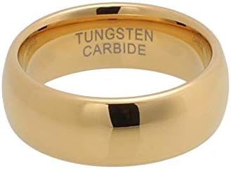 CROWNAL 1mm 2mm 3mm 4mm 5mm 6mm 7mm 8mm Tungsten White/Yellow Gold/Rose Gold Plated Wedding Band Ring Men Women Plain Dome Polished Comfort Fit